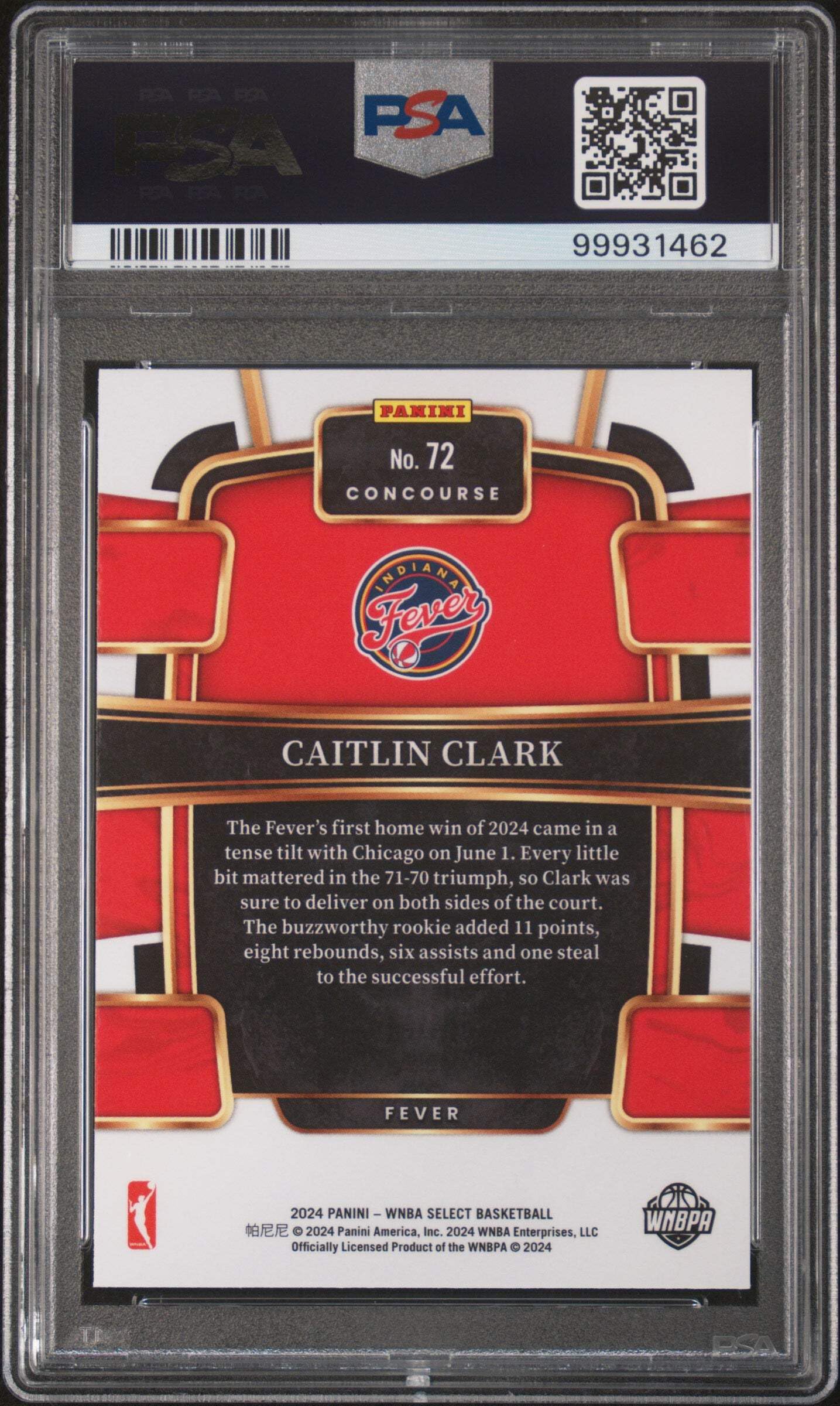 Amazon.com: Graded 2024 Panini Select WNBA Caitlin Clark #72