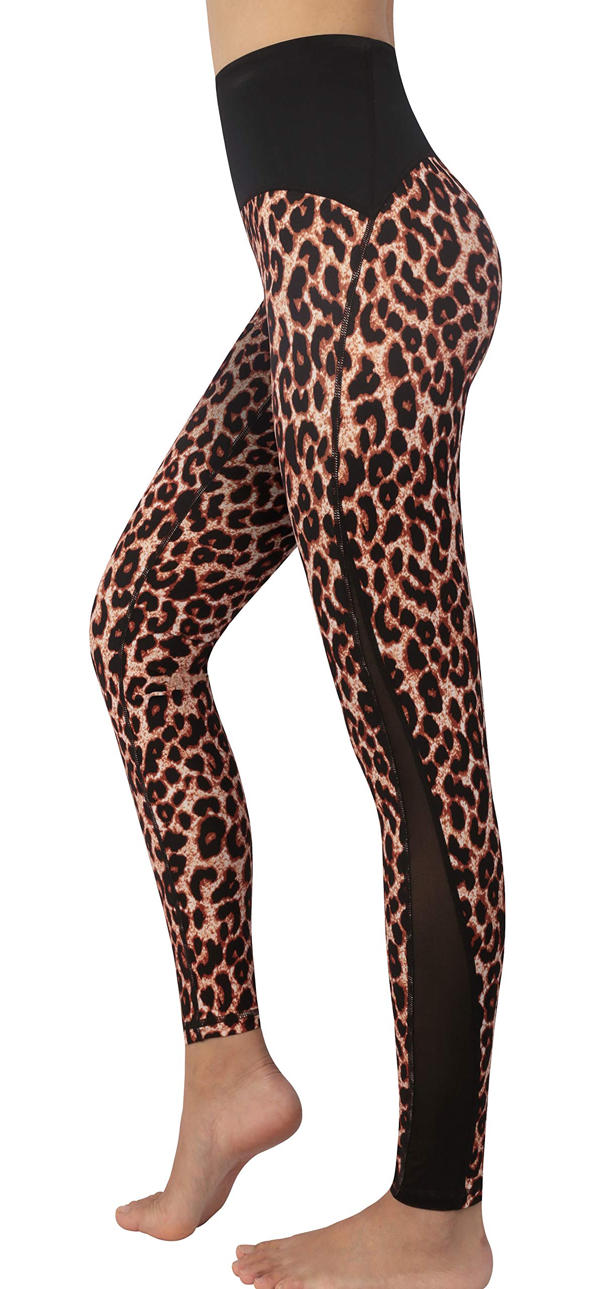 Neonysweets Women's Printed Leggings High Waisted Tummy Control Athletic Yoga Workout Pants Hidden Pocket M