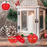 Vista 9 de 8 tarros de plástico de Navidad con forma de manzana, recipientes rellenos de manzana, contenedor de manzana roja para fiesta de Navidad, boda, día