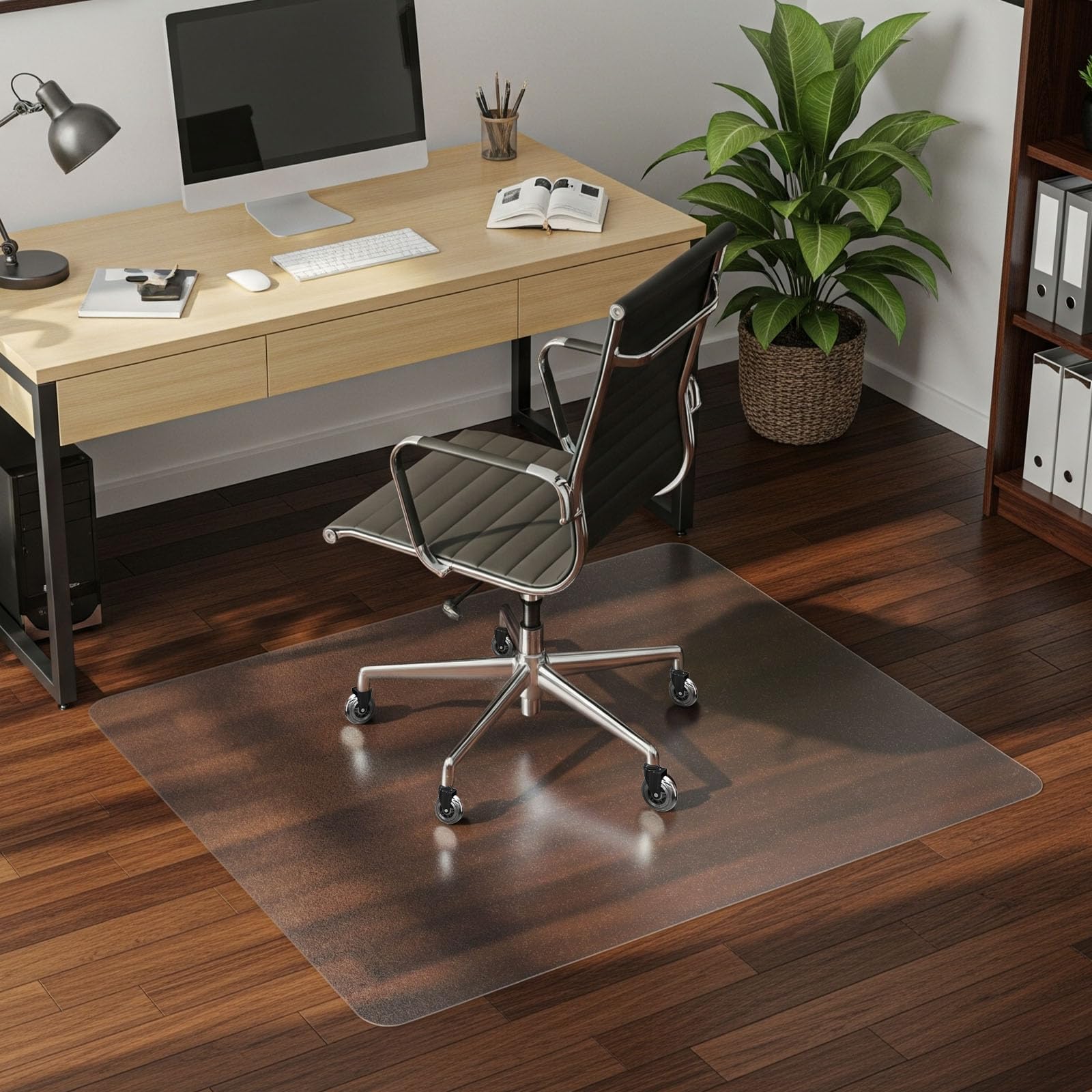 COSYLAND Tapis Chaise de Bureau Effet Givré 90x120cm Antidérapant Protège-Parquet