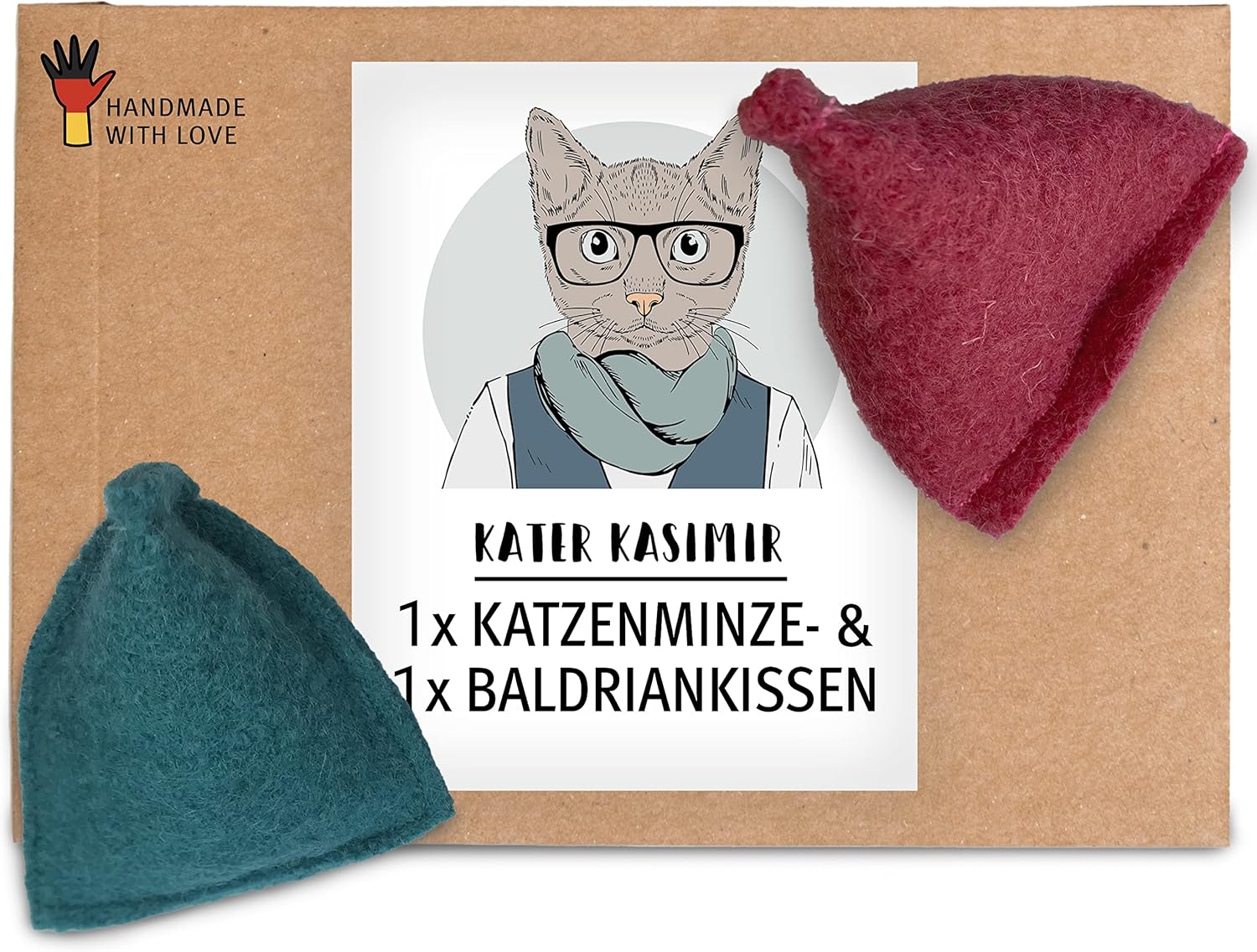 Cojín de valeriana para gatos y menta gatera (2 unidades)