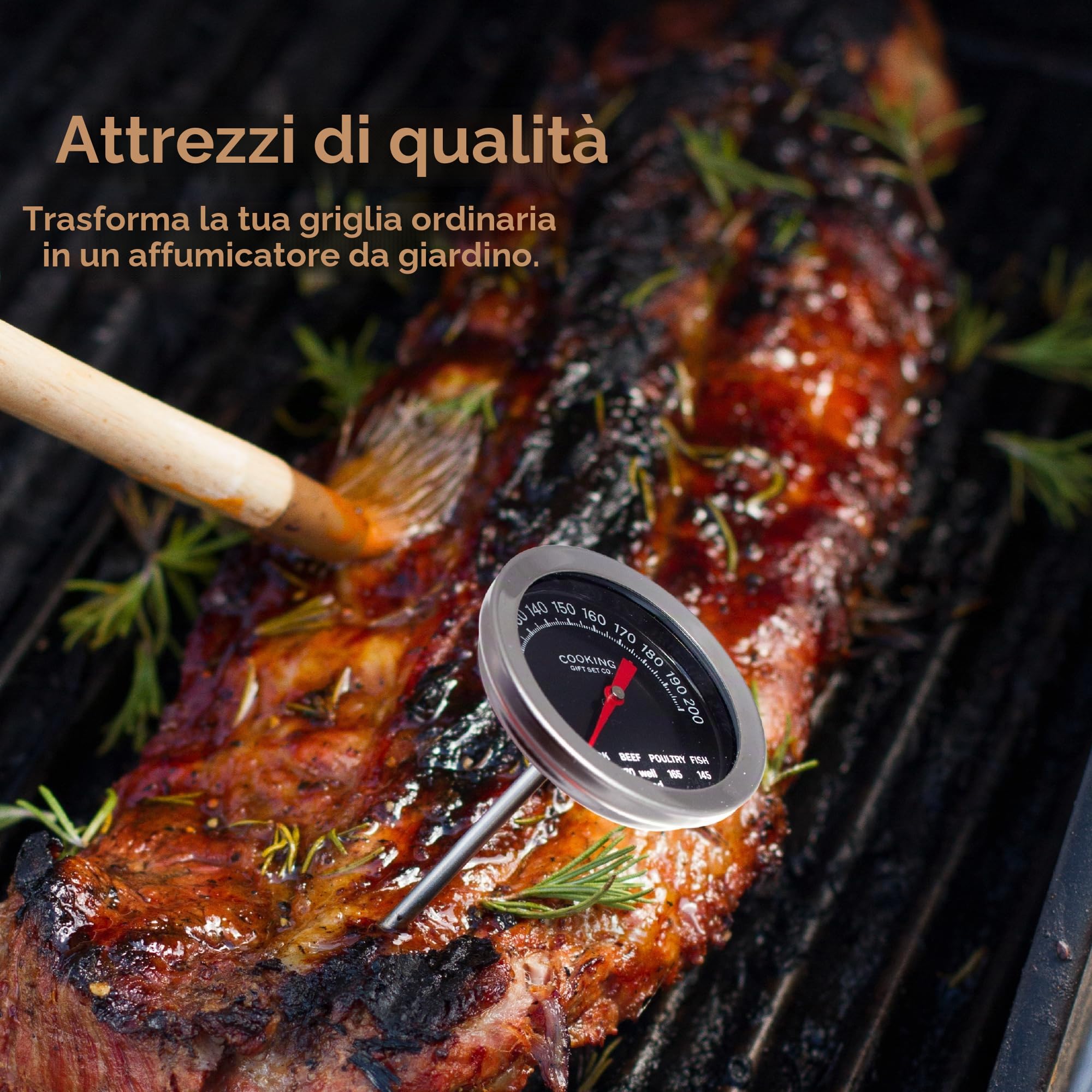 Cooking Gift Set Co. | Set barbecue a legna per uomo | Regalo per papà, fidanzato e marito | Accessori per barbecue, idee regalo