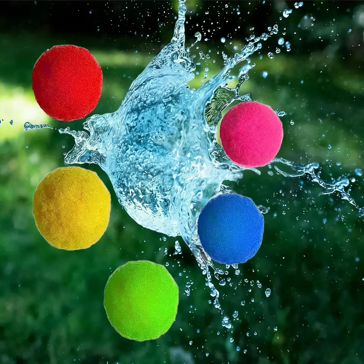 100 PCS Reusable Water Balloons, 2.4 Inch Quick Fill Splash Balls for Kids Adults, Outdoor Water Fight Games, Pool Beach Summer Toys with Mesh Storage Bag (8 Colors)