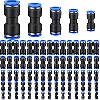 Vista 1 de Konohan 100 piezas de accesorios de manguera de aire accesorios de línea de aire recto empuje a enlace 4 6 8 10 0.472 in Conectores neumáticos