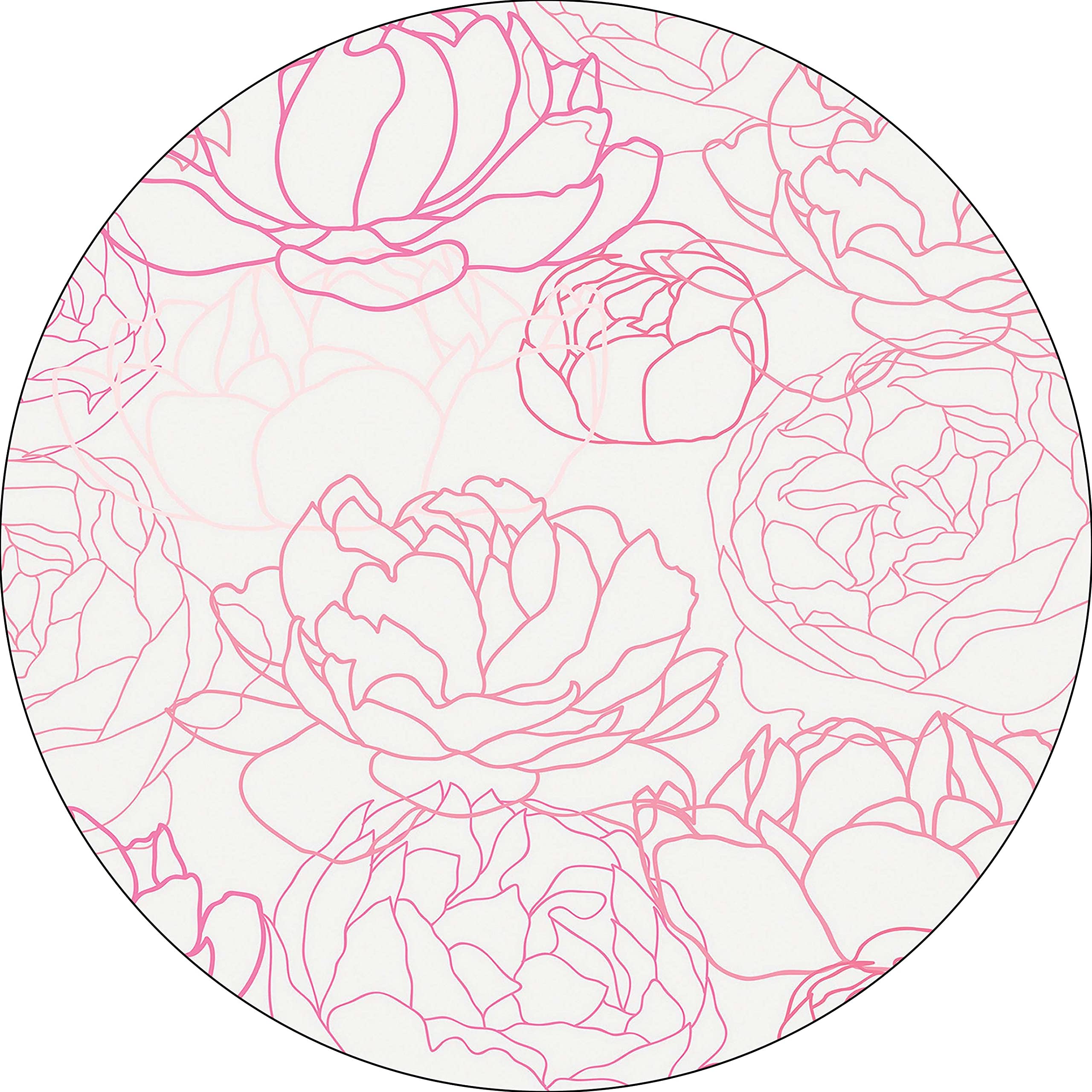 Bonateks, Round Digital Printed Mouse Pad, Non-Slip Base, for Office and Home, Diameter:22cm