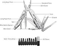 Vista 2 de RoverTac Navaja Multiuso de Bolsillo Cuchillo Táctico para Camping y Supervivencia, Regalo para Hombres, Papás y Esposos, Multiherramienta de 18