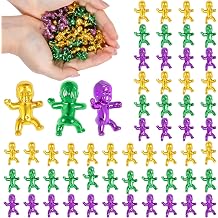 60 Pcs King Cake Babies, 1 Inch Mardi Gras Babies for King Cake Bulk, Metallic Purple Green Gold Tiny Plastic Baby for Mardi Gras Baby Shower Decorations Ice Cube Game Party Favors