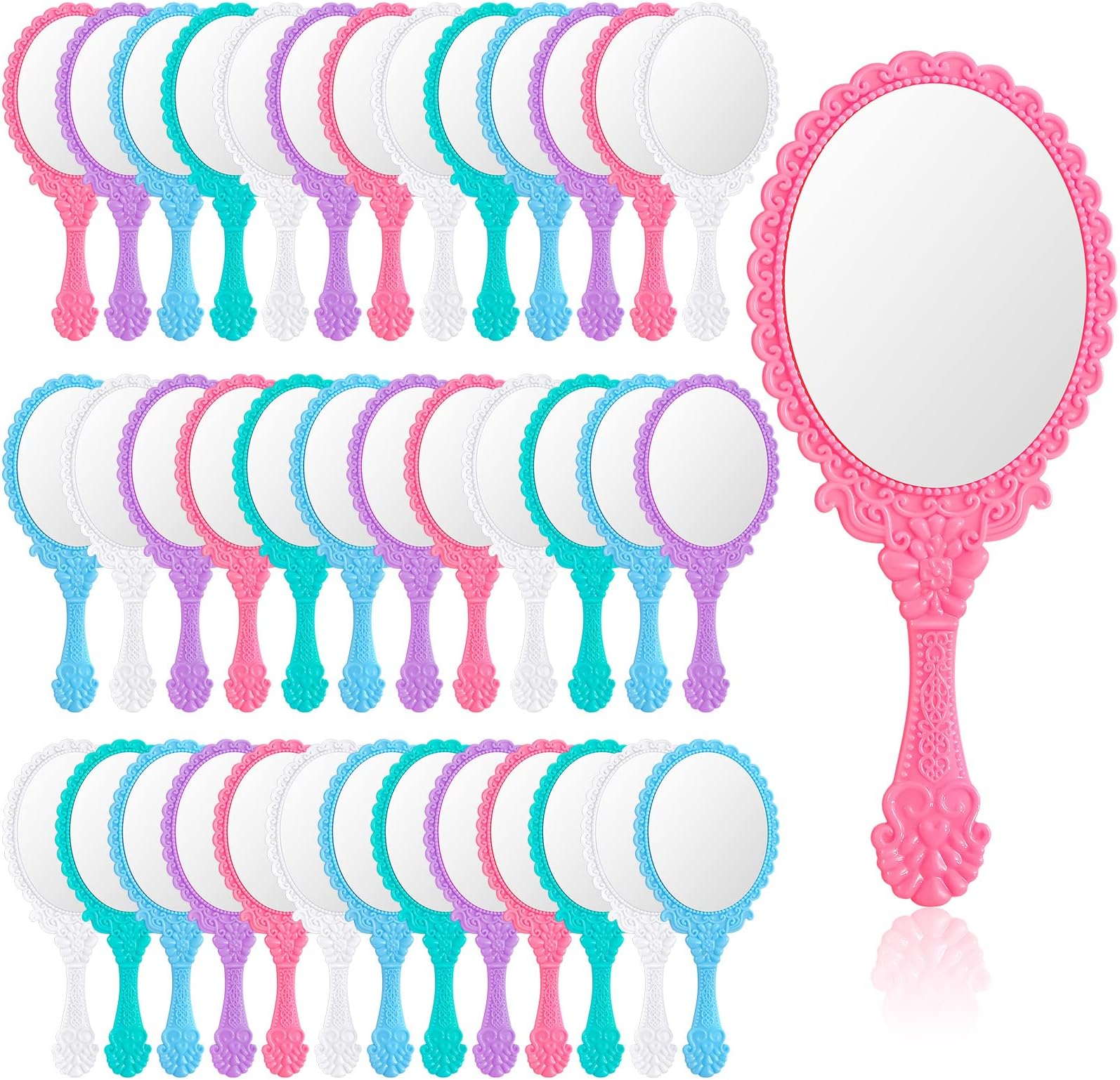 Amazon.com: 60 Pcs 7.08 x 3.14 Inch Hand Handheld Mirror with Handle ...