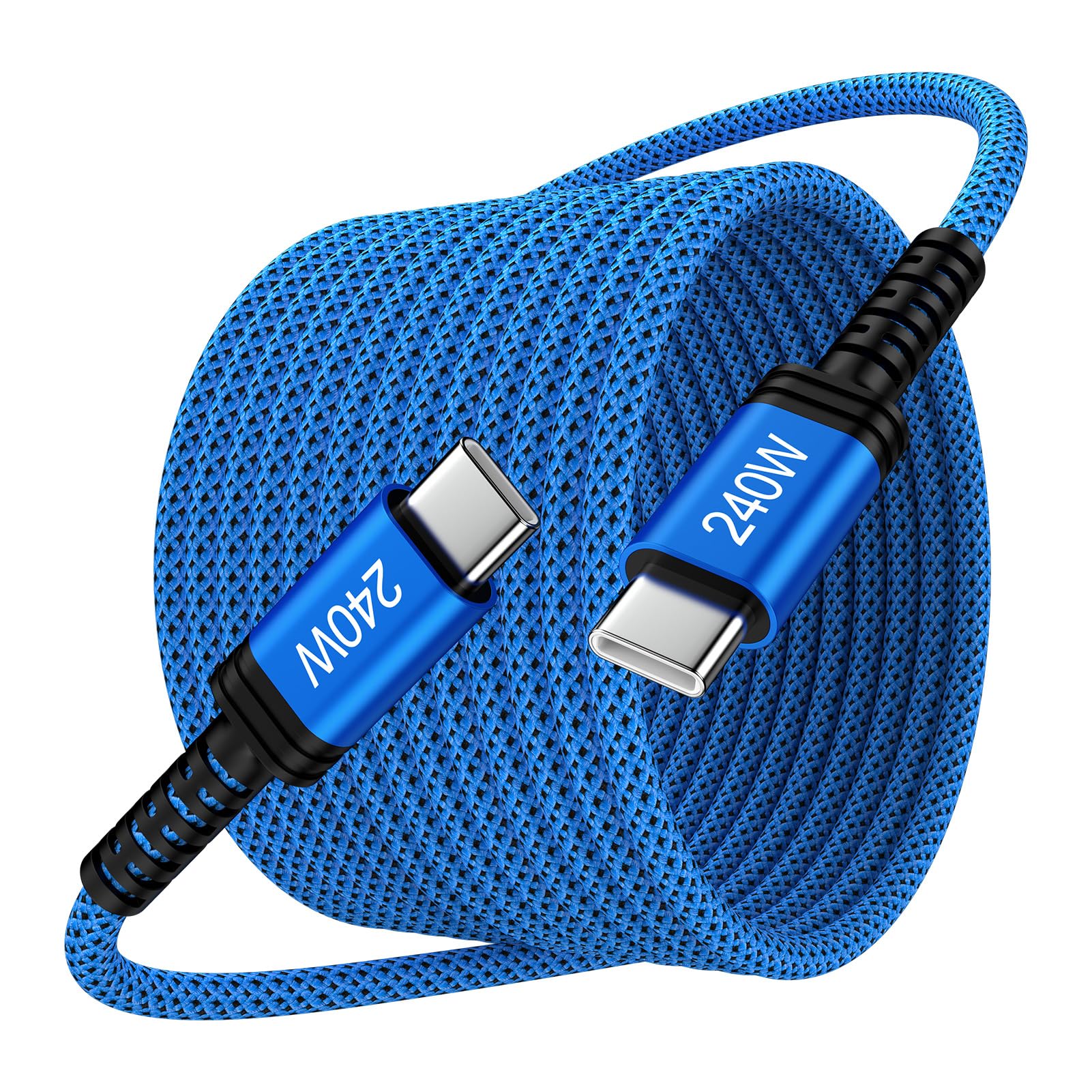 Cable USB C de 10 pies de 240 W USB C a USB C, cable de carga rápida USB C a USBC para iPhone 16 Pro Max/16e/15 Pro, Samsung A17 A16 A36 A54 S25, MacBook Pro/Air, portátil, iPad, Pixel 10/10 Pro XL