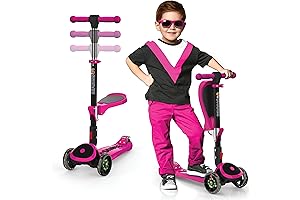 Monopatín para Niñas de 3 a 5 Años: Scooter Infantil Ajustable y Plegable
