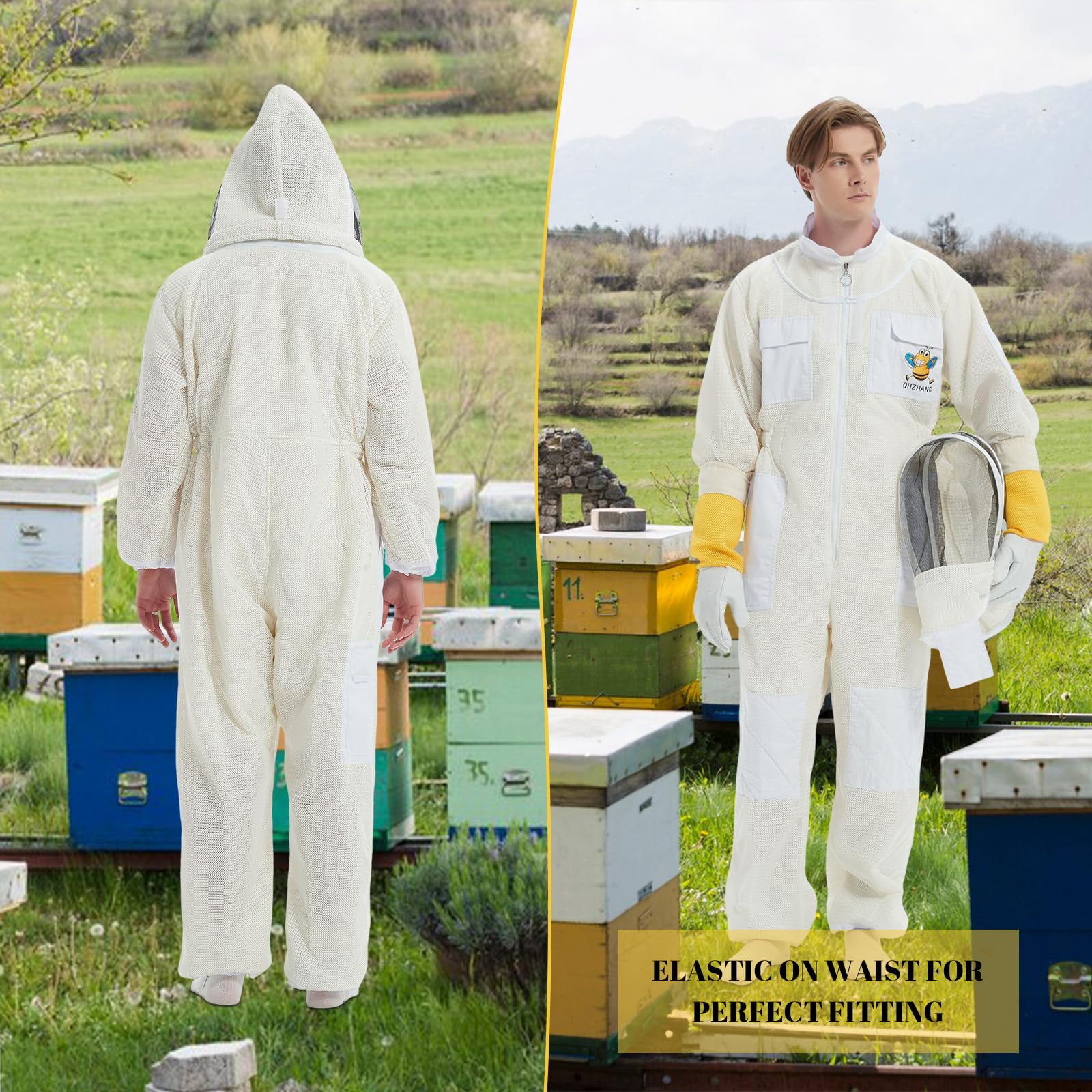 3 strati di api per uomini e donne a prova di puntura, Apiarist ultra ventilato api protezione ingranaggio, apicoltori