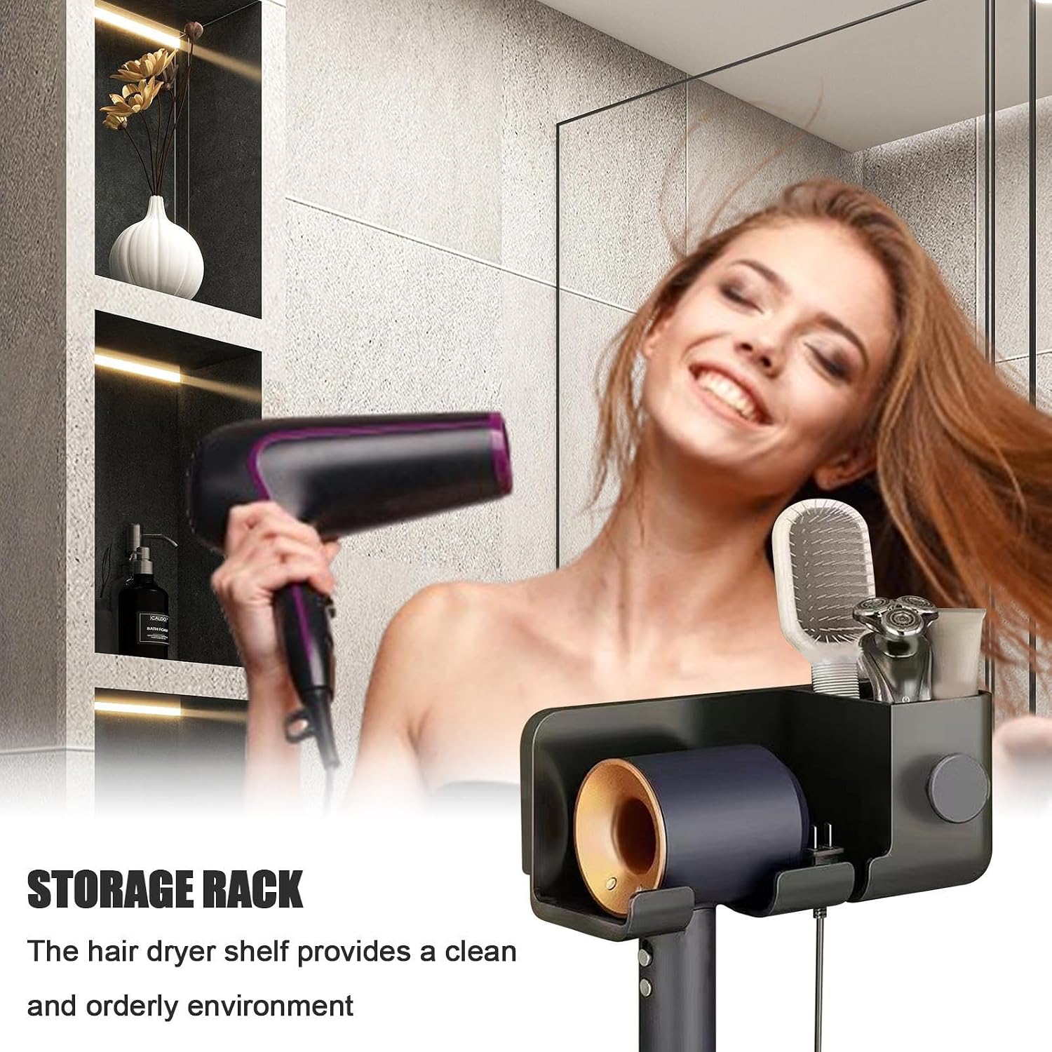 Hair Dryer Holder Hair Styling Tools Organization image 3