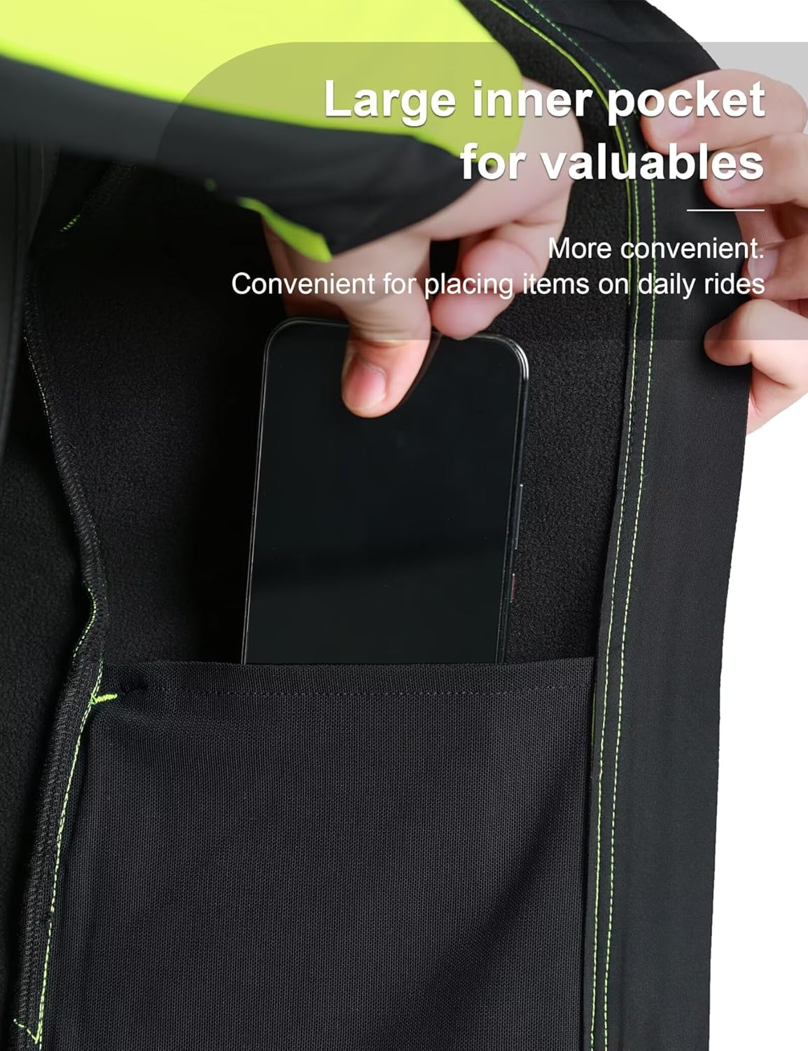 INBIKE Cycling Jackets for Men Women, Thermal Bike Jacket Windproof Breathable Reflective Softshell Windbreaker with Pocket - Image 5