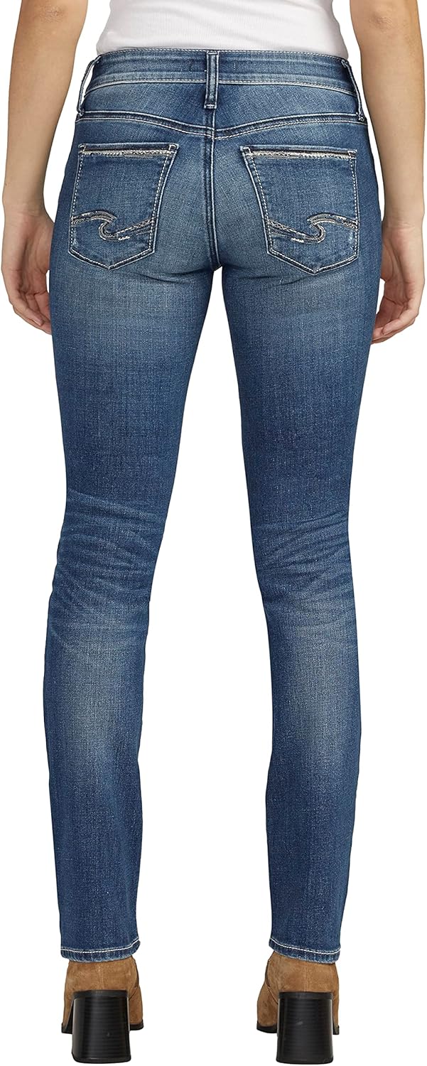 Silver Jeans Co. Women’s Suki Mid Rise Curvy Fit Straight Leg
