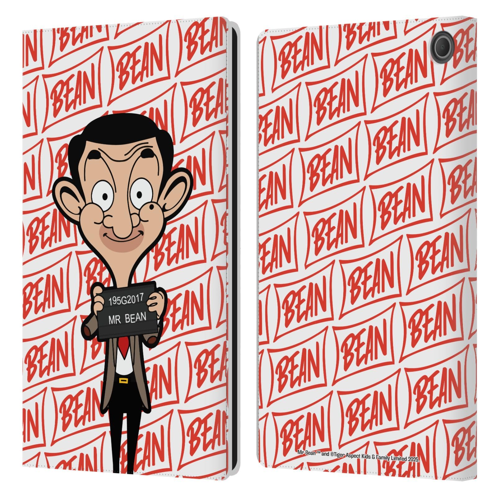 Étui Amazon Fire Max 11 Mr. Bean élégant en cuir véritable PU pour une protection durable