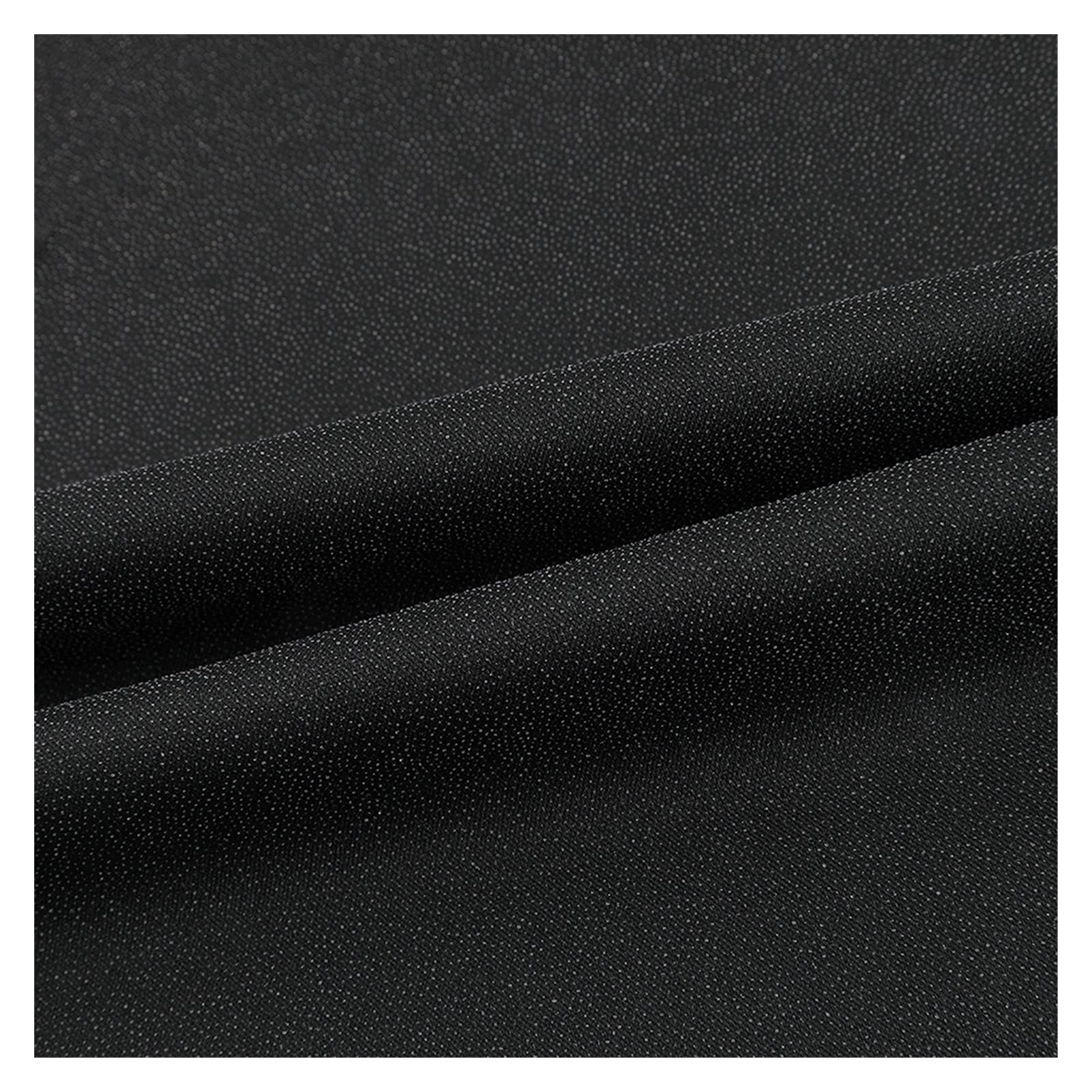 Entretela Fusible 50D Full Poliéster Hard Hard Hand Vascosas Revestimiento Textilled Accesorios Accesorios Ropa de Tela (Color : Black)
