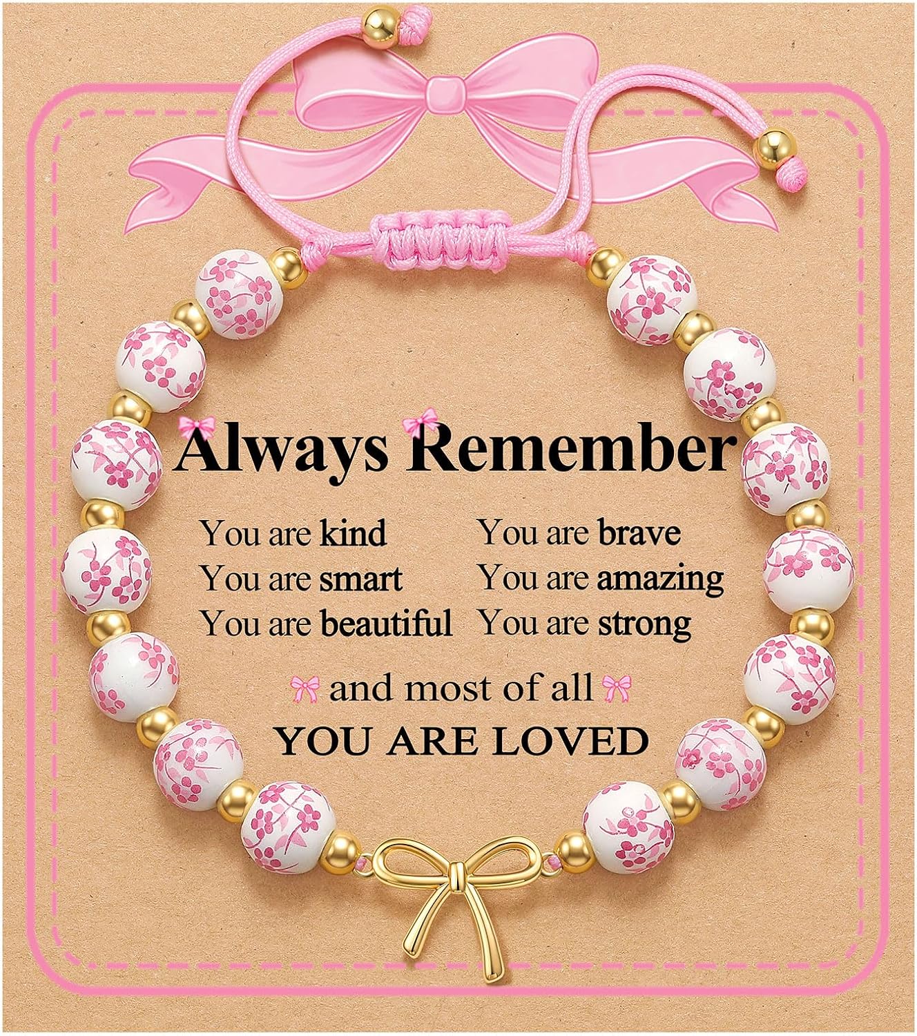 Flower Bow Beads Bracelet Bracelet Cute Stuff for Tween Teen Girls