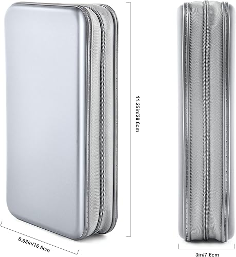 Miniatura 6 de Bivisen Caja de CD Billetera, 80 Capacidad DVD VCD Medios Blu-ray Caso Cartera Titular Organizador de Almacenamiento (Plata)