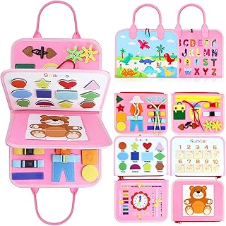 Busy Board for 1 Year Old Baby Busy Board for Toddlers 2-4 Montessori Toddler Busy Board Sensory Toys for Toddlers 1-3 Quiet Busy Book for Toddlers 1-3 Airplane Travel Montessori Toys for 2 Year Old