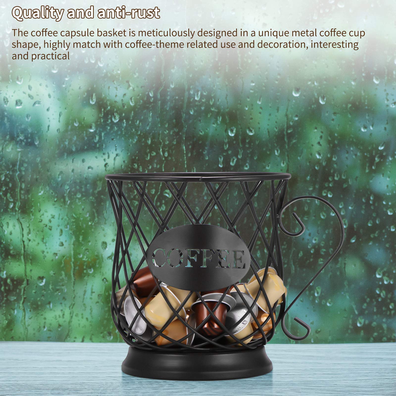 Panier à Capsules De Café,Organisateur De Dosettes De Café, Panier De Rangement pour Capsules De Café,Porte-Capsules De Café Design Original Noir,Accessoires De Café Parfaits Grande Capacité