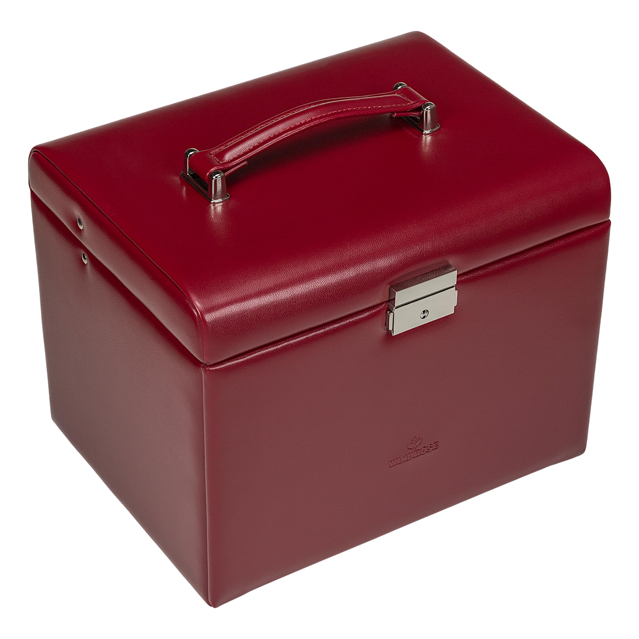 Windrose 8036960 Damen Schmuckkästchen Merino Kunstleder Rot