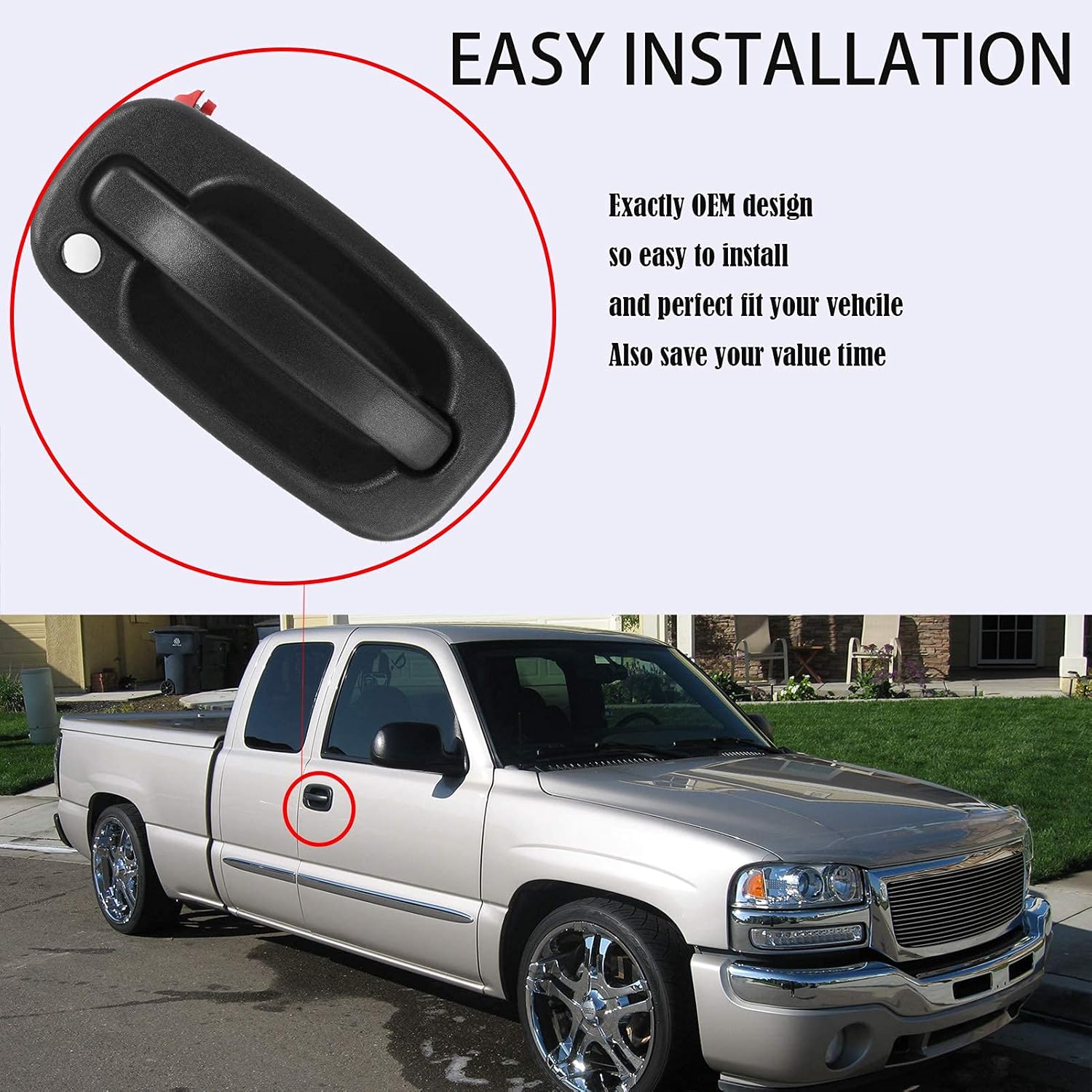 Buy Front Left Driver Right Passenger Side Exterior Door Handle For Chevy Silverado Avalanche Suburban Tahoe Gmc Sierra Yukon Cadillac Escalade 1999 2000 2001 2002 2003 2004 2005 2006 2007 Black Online In Turkey B08hks942c