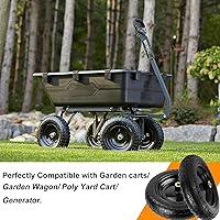 Vista 7 de Ruedas planas de repuesto de 13 pulgadas para neumáticos de carrito de jardín GOR, neumáticos sólidos 4.00-6 con rodamientos de 5/8 pulgadas, ruedas