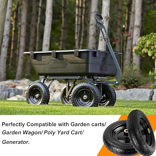 Miniatura 7 de Ruedas planas de repuesto de 13 pulgadas para neumáticos de carrito de jardín GOR, neumáticos sólidos 4.00-6 con rodamientos de 58 pulgadas, ruedas