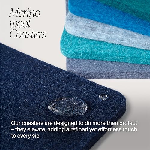 Miniatura 2 de Graf Lantz - Bierfilzl - Juego de 4 posavasos redondos de lana merino - Burdeos (círculos de 4 pulgadas) - Absorbe el 30% del peso - Lana alemana -