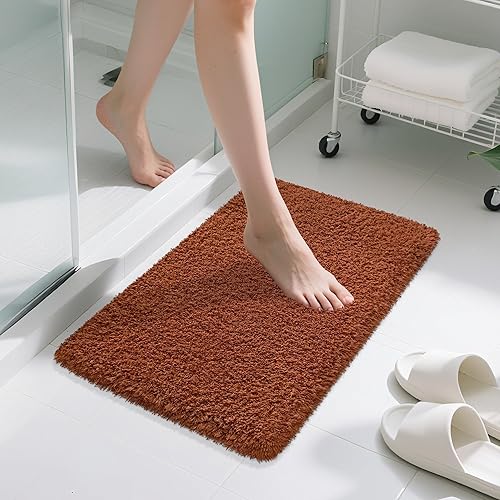 Miniatura 34 de Alfombras de Baño Antideslizantes 24"x16", Alfombrillas de Baño Absorbentes de Secado Rápido, Alfombras de Baño de Microfibra Shaggy, Felpa Extra