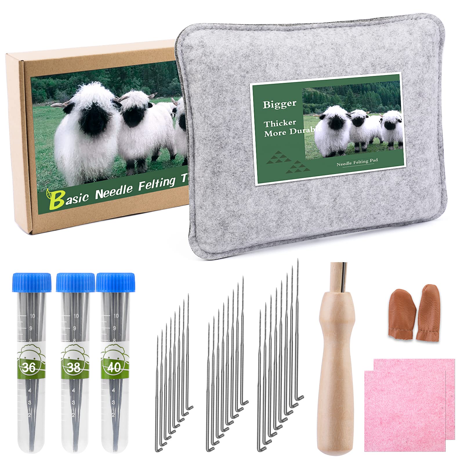 Wollnadelfilz-Pad Mit Leder-Fingerschutz – 25,4 X Produktbild-Vorschau 7