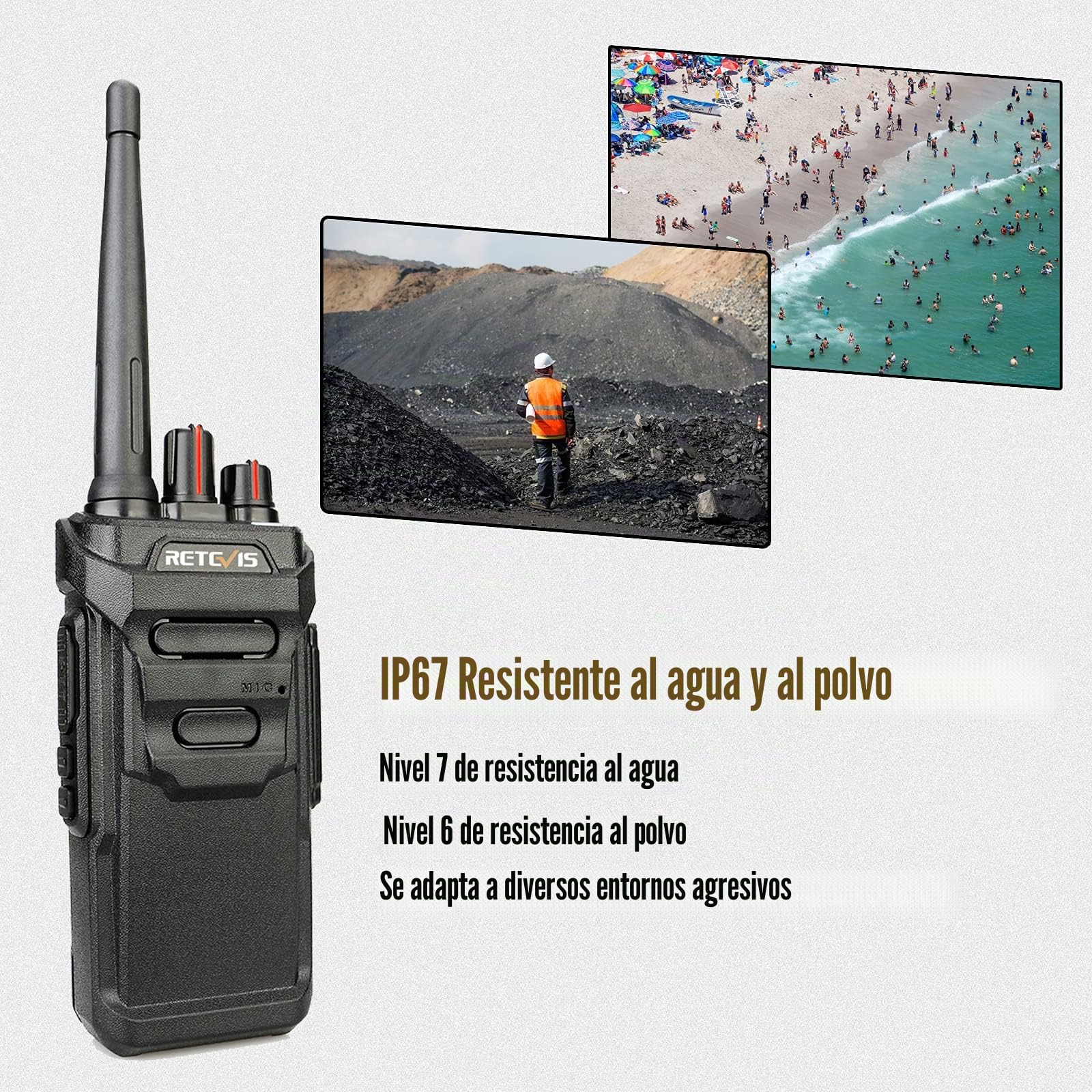 Retevis RT648 Walkie Talkie IP67 Impermeable, Radio Profesional