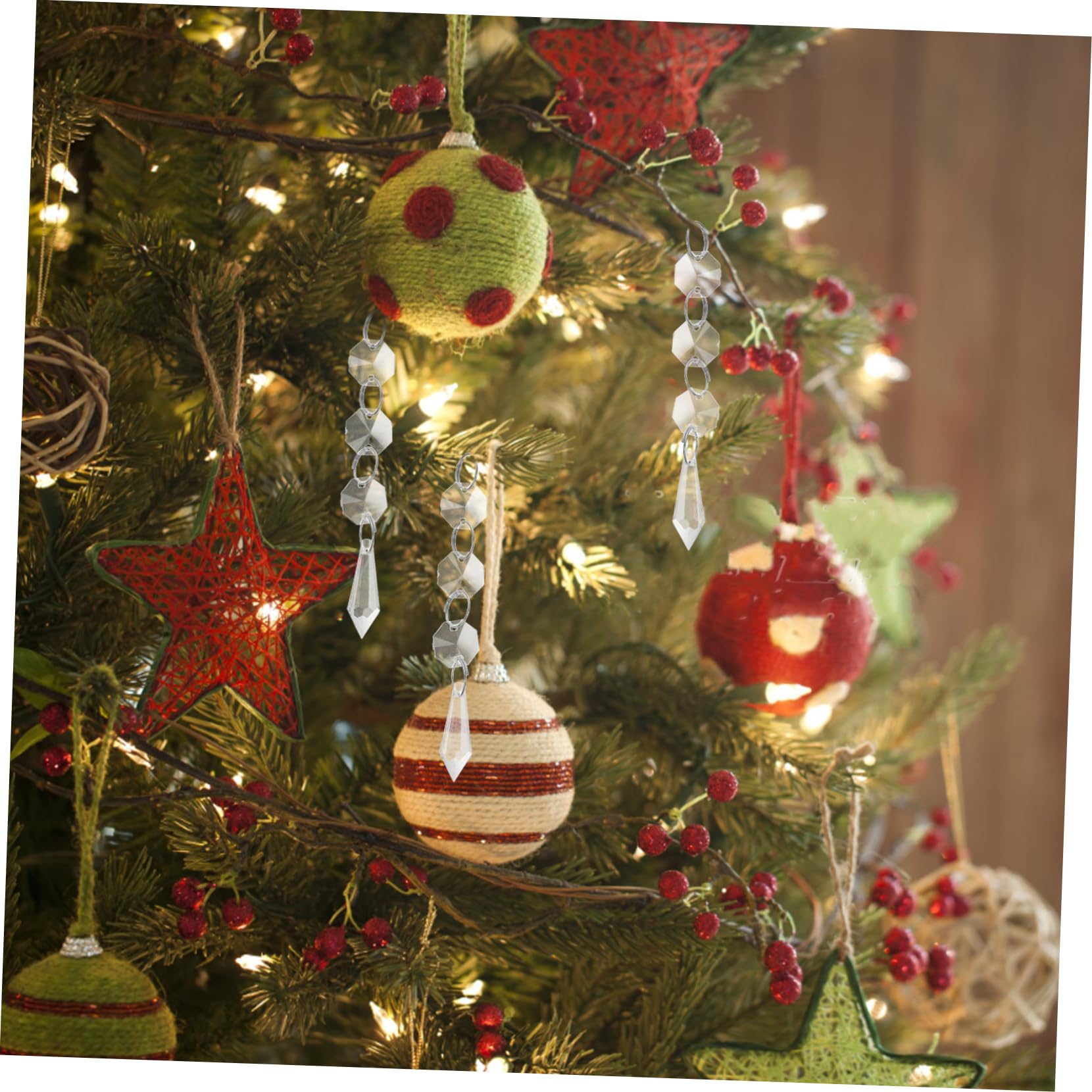 Cabilock 5 Sätze Hängende Kristalldekoration Transparente Oktagonperlen Für Hochzeiten Partys Und Weihnachtsbaum Deko Leicht Und Pflegeleicht Vielseitig Einsetzbar 20 Stück * 5