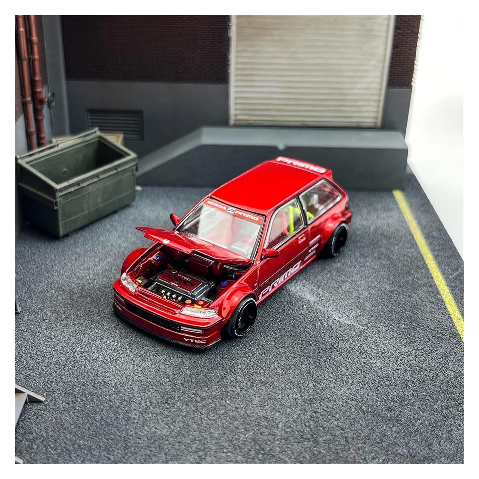 Metallo Scala Replica 1 64 per Honda Civic Ef apribile modello di auto classica pezzo da collezione esposizione Hobby Veicoli Giochi Set