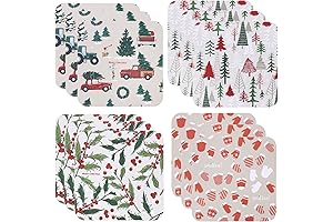 Festive Christmas Drink Coasters Set of 12 with Exquisite Packaging