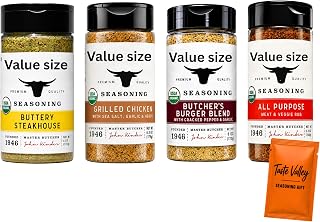 Ultimate Seasoning Collection, Buttery Steakhouse Seasoning, Butcher's Burger Blend, Grilled Chicken Seasoning & All Purpose Meat & Veggie Rub, 4 Count, 6 oz, 6 oz, 6.3 oz & 5.3 oz include Assorted TV Seasoning gift
