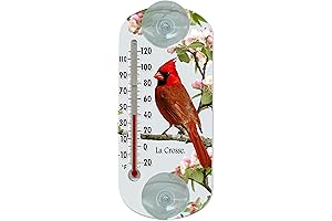LaCrosse 8-inch Analog Capillary Cardinal Window Thermometer