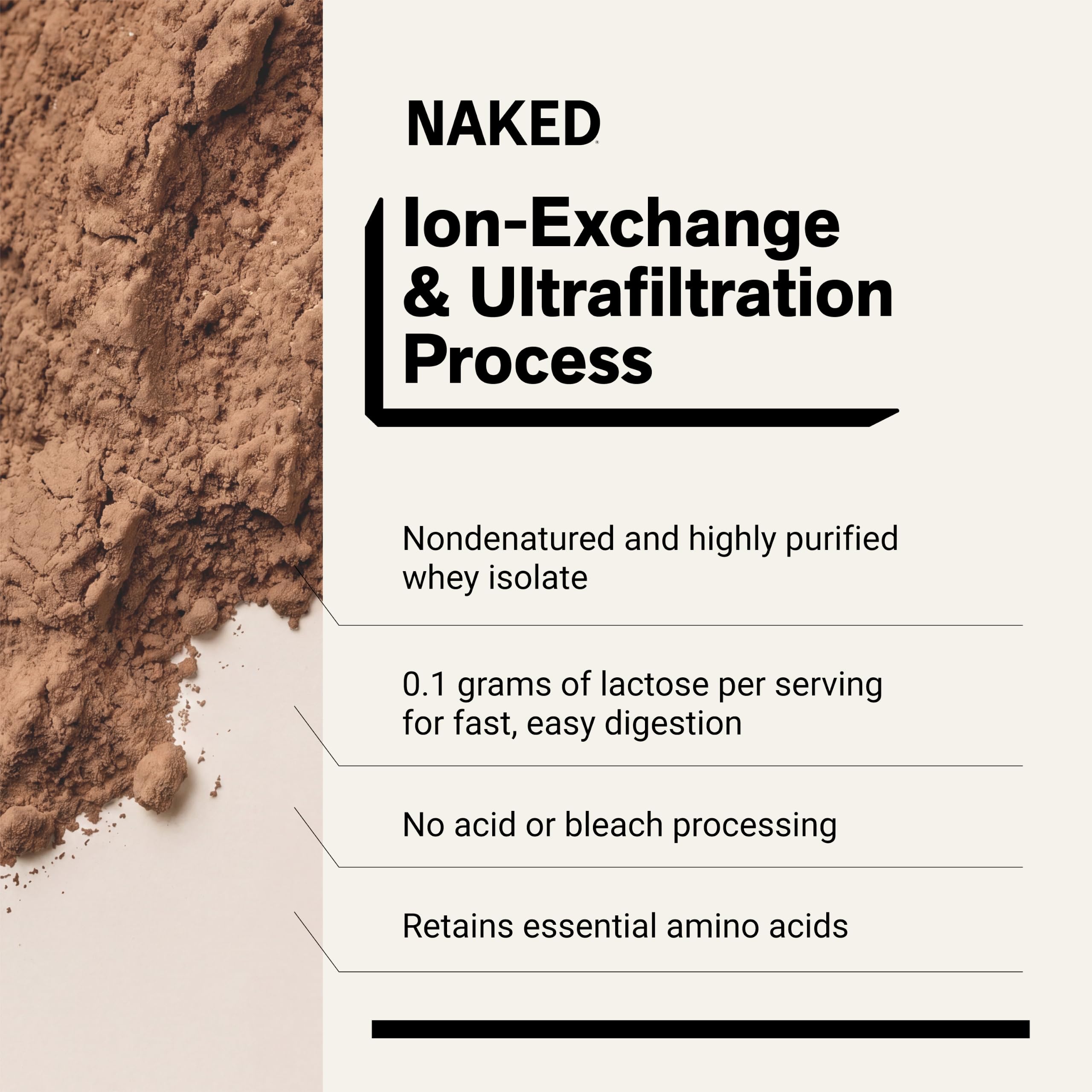 NAKED Chocolate Whey Isolate Protein - Only 6 Ingredients, 30g Grass-Fed Protein, Undenatured, No GMO, No Soy, Gluten-Free, No Preservatives - 24 Servings — Amazon image 4