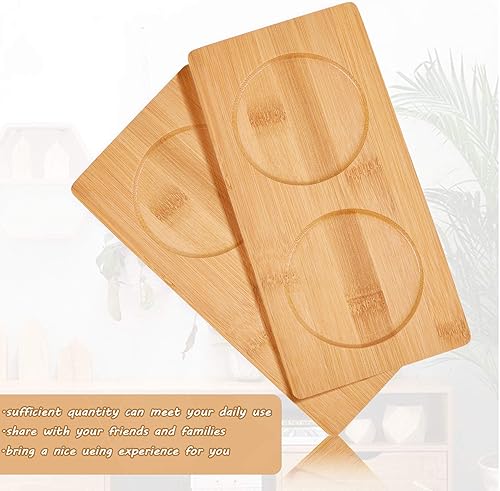 Miniatura 4 de GORGECRAFT Bandeja de molino de sal y pimienta, bandejas de molienda de pimienta de madera, bandeja de servir de té de condimentos de bambú