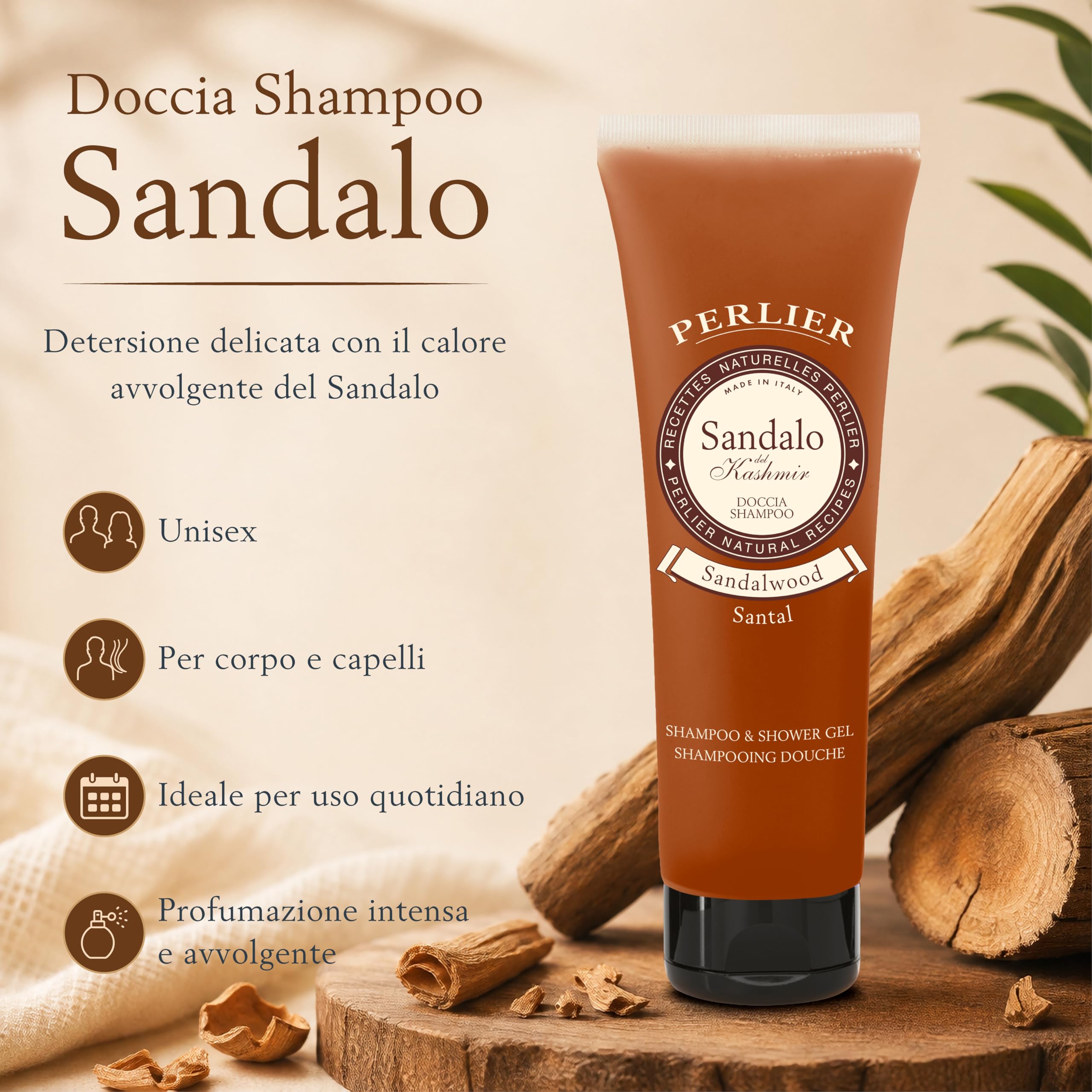 Perlier Doccia Shampoo Sandalo, 250ml