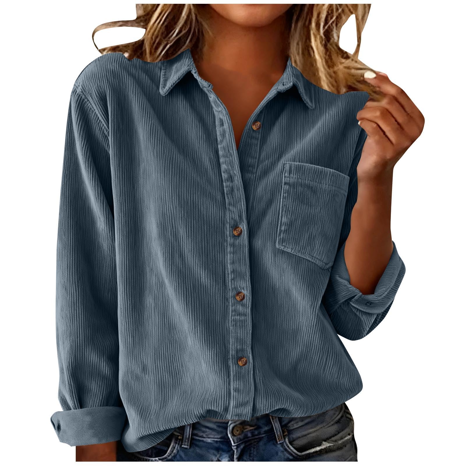 Jacke Damen Winter Cordjacke Mit Knöpfen Jacke Langarm Mantel Casual