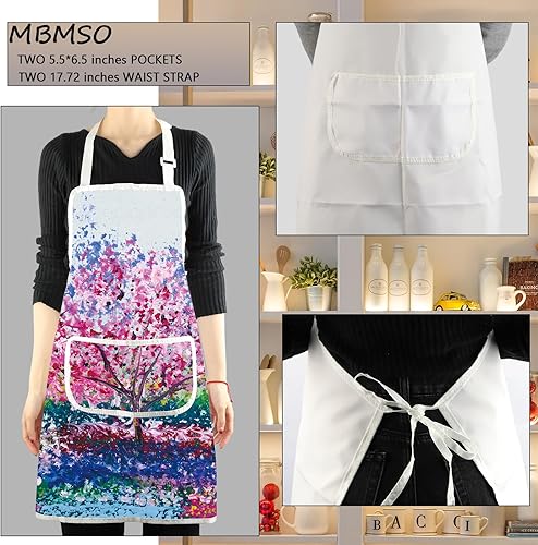 Miniatura 3 de MBMSO Delantal de artista de pintura con bolsillos, regalos para pintores, amantes del arte, regalo para profesores de arte, estudiantes, pintor,