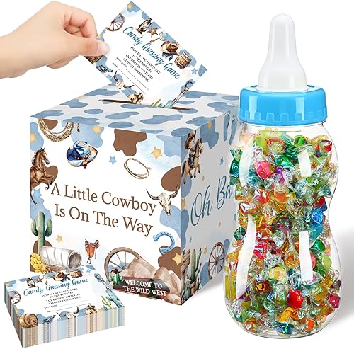 Miniatura 21 de Glenmal Juego de 52 piezas de cereza para baby shower, juegos de regalo, biberón grande para juego de ducha, adivina cuántos dulces decoraciones