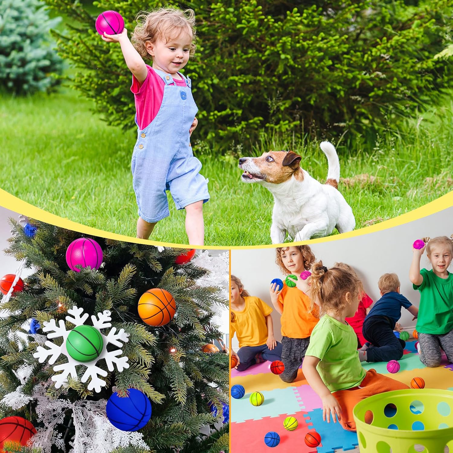 Sumind 48 Pcs 2.5 Inch Mini Basketball Stress Balls Mini Basketball Party Favor Small Foam Squeeze Sports Ball for Stress Pressure Relief Reward Party Gifts(Multicolor)