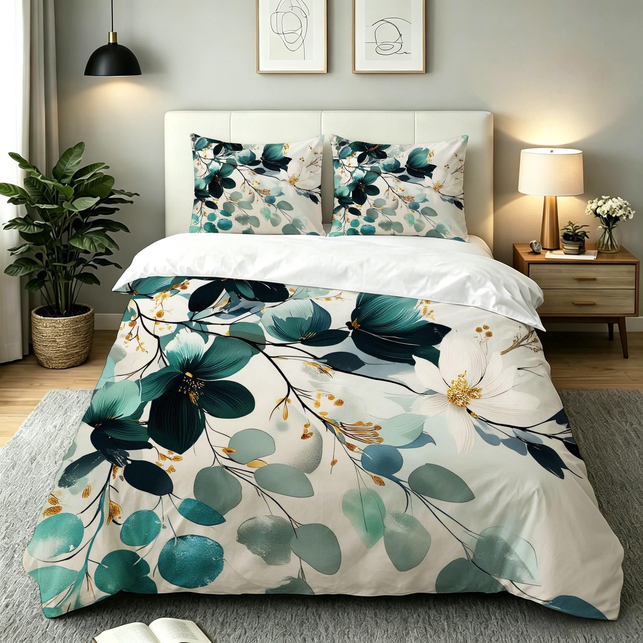 Copripiumino Matrimoniale Foglie Verdi 260x240, ZE3042