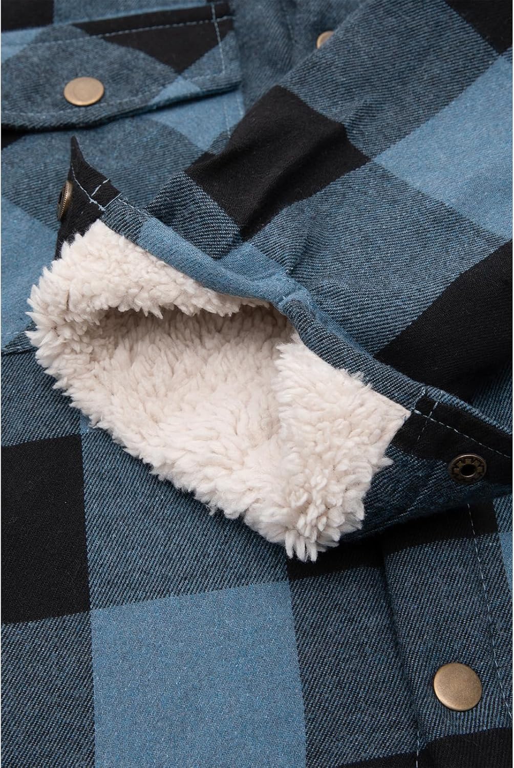 ZENTHACE Toddlers and Kids Boys Girls Sherpa Lined Snap Flannel Shirt Jacket,Cozy Plaid Shacket (Gender-Neutral) - Image 6