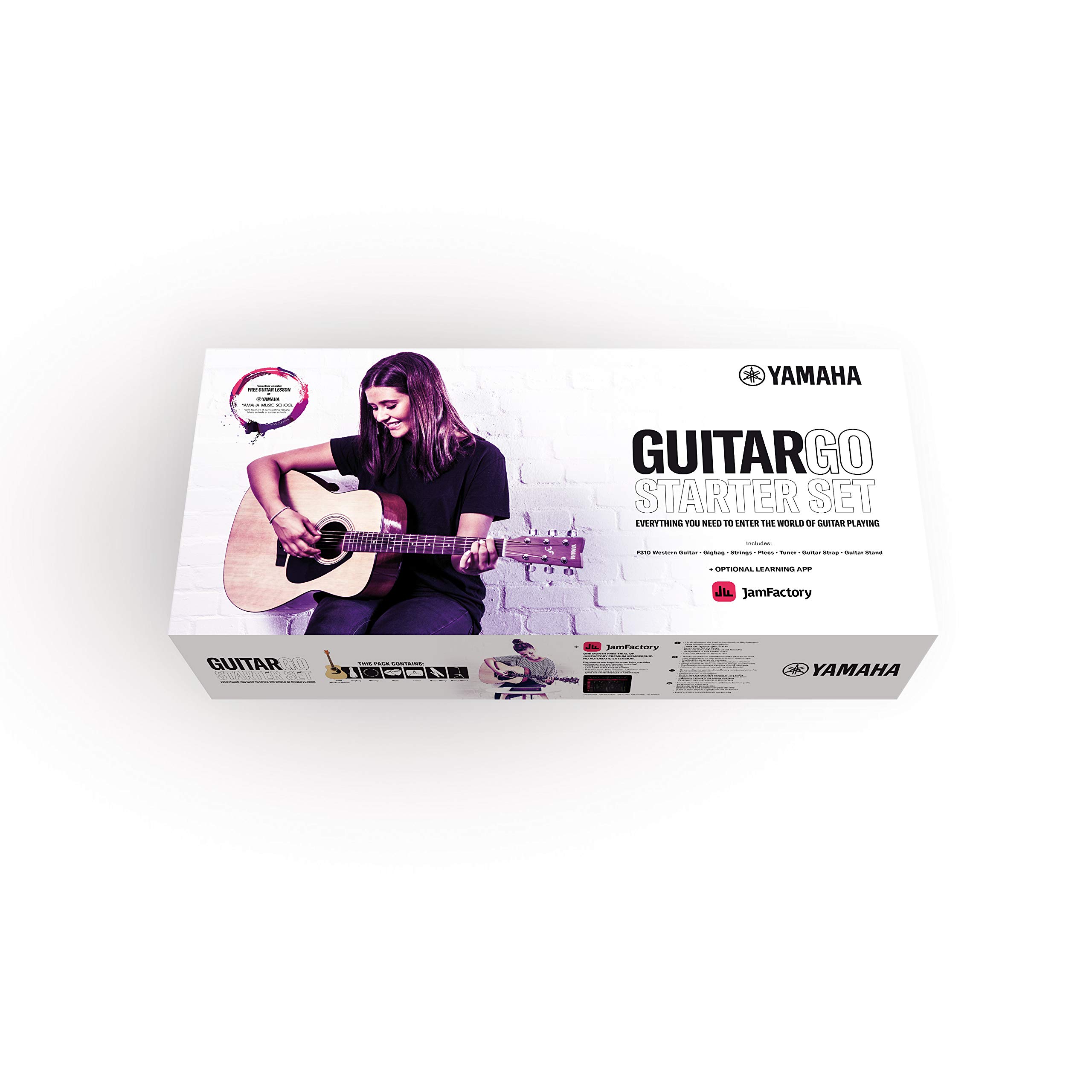 YAMAHA GuitarGo - Starter Set – Akustikgitarren-Set für Anfänger und Wiedereinsteiger – Inklusive Saiten, Plektren, Gigbag, Stimmgerät, Gitarrenständer und mehr