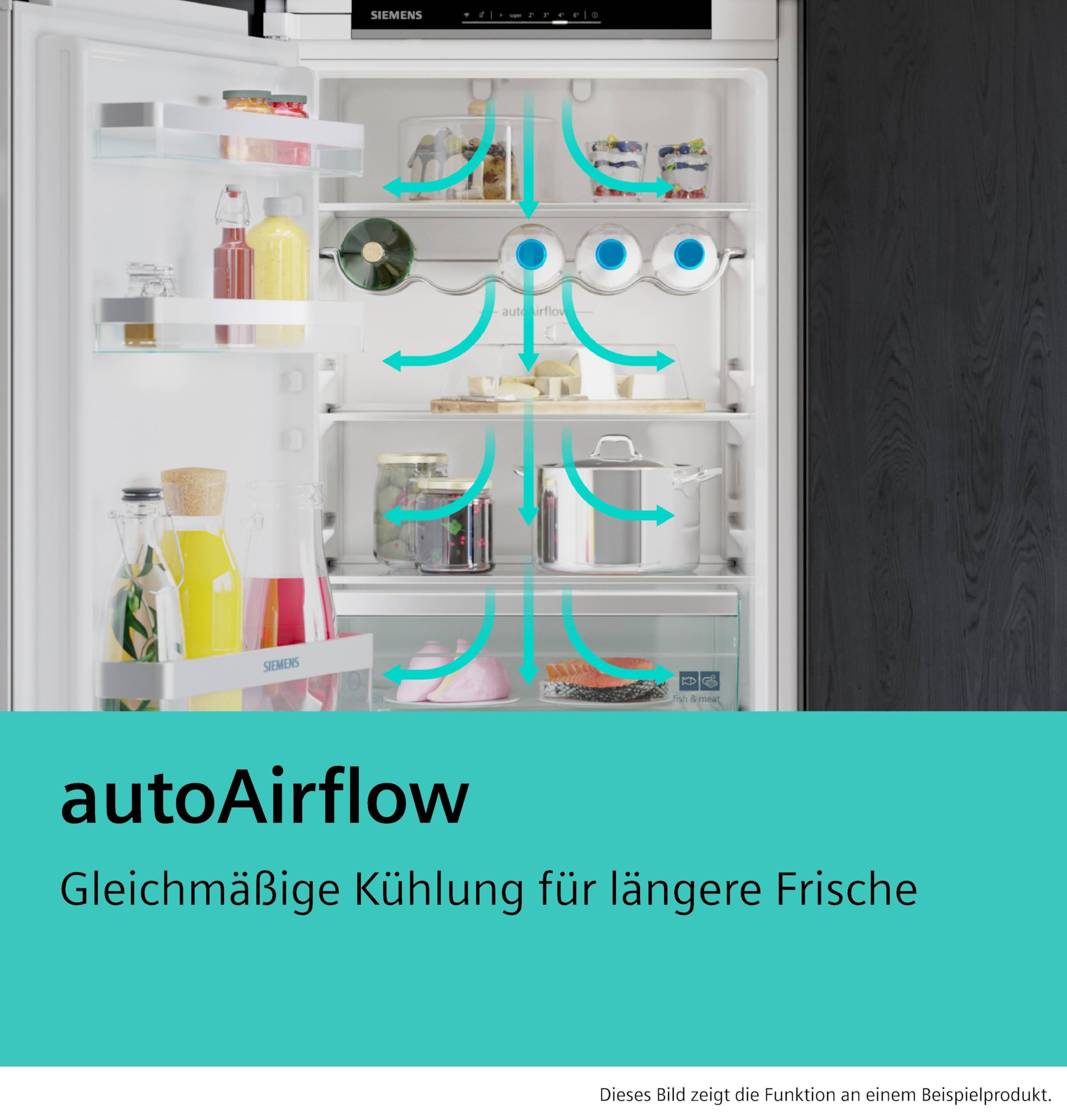 Siemens KI31RADD1 iQ500, Einbau-Kühlschrank, 102,5 x 56 cm Nische, 165 L, Made in Germany, sehr Leise, hyperFresh Box, längere Frische, LED-Beleuchtung, superCooling, autoAirflow, Flachscharnier
