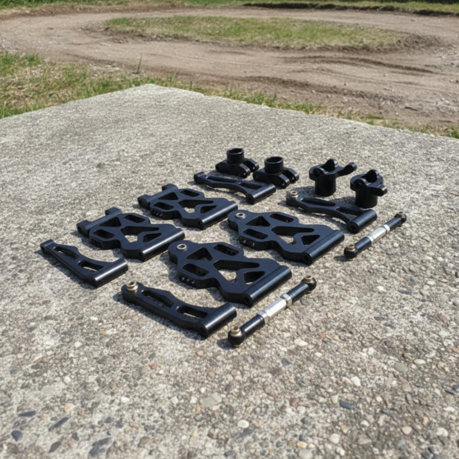 RC-Metall-Upgrade-Komponenten-Kit Tuningteile Leicht Montagesatz für Modellbauer, Modellbau, Reparatur, Schwarz