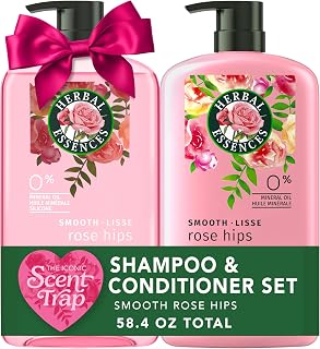 Herbal Essences Smooth Shampoo & Conditioner 2-Pack, 29.2oz Ea - Rose Hips, Vitamin E, Frizz-Control, Paraben-Free, Color-Safe